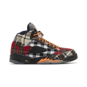 Plaid Jordan 5s with Orange Accents